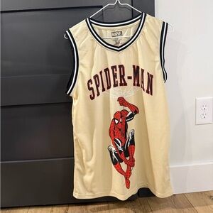 Marvel Spider-Man Jersey Tank Size Medium Cream Comic